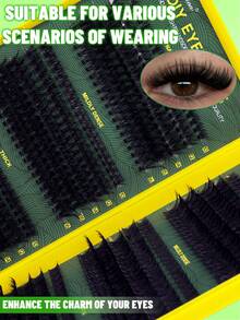 600 Clusters D Curl Eyelash Book, Natural Soft Fluffy, 30D+40D+50D+60D+80D+100D Mixed Pack, 10-16mm Mixed Length, DIY Cluster False Eyelashes, Suitable For Beginners, Daily, Party, Wedding, Travel And Halloween Occasions - D - View 4