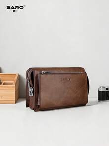 saroxi Tas Clutch Pria Berlapis Ganda dengan Kunci Kombinasi, Tas Genggam Kasual Modis Kapasitas Besar untuk Perjalanan dengan Slot Kartu, Portabel, Gaya Vintage Minimalis Kelas Atas, Cocok untuk Kantor, Remaja, Pelajar, Pilihan Hadiah untuk Pria - MultiWarna - View 14