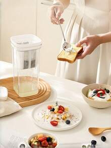 1 pieza Kit para hacer yogur - Colador ultrafino y 1 pieza recipiente de almacenamiento rectangular con tapa abatible para yogur griego, adecuado para el hogar, la tienda, la fiesta, la reunión - Ver 11