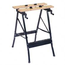 Heavy Duty Folding Angle Flip Top Clamp Work Bench, Workmate Worktop, Easy Storage - Black - View 4