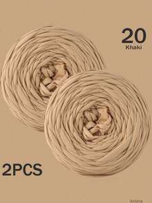 2件組 T-Shirt 粗毛線，大尺寸 300g±20g/件，2cm 寬，柔軟聚酯纖維線材，適用於 DIY 鉤編包包、籃子、墊子、拖鞋、娃娃，手工毛線，多色度假風鉤編線，多功能鉤編配件 - 多色 - 查看 8