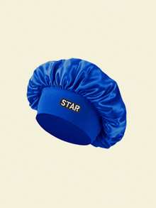 1Pc "STAR" Letter Satin Summer Sleeping Cap, Head Scarf, Lightweight Hair Care Cap, Print Satin Sleep Wide Elastic Band Silky Hair - Multicolor - View 17