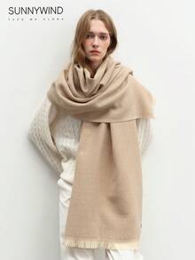 1pc Women's Solid Color Polyester Commuter Fashion Versatile Scarf For Daily Use - Apricot - View 6