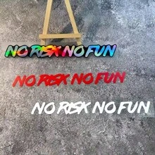 1pc No Risk No Fun Car Sticker, Waterproof Vinyl Letter Decal For Car Windows, Motorcycle Side Panels/Fuel Tank/Helmet, Bicycle Frame/Top Tube, Great Easter Gift - A - View 6