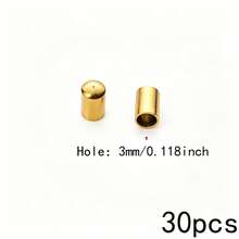 30pcs Gold & Silver 304 Stainless Steel Rope End Caps DIY Jewelry Making Accessories - Bucket - View 12