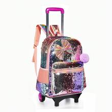 Rolling Backpack For Girls 3 PiecesDetachable Wheeled Backpack Set With Crossbody Bag For Students - Boys' Rolling Bag - View 4