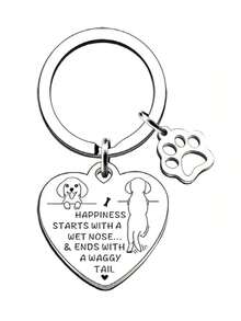 Dog Keychain, Car Keychain, Backpack Decoration Pendant, Gift For Dog Lovers. - Silver - View 2