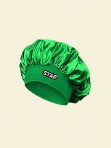 1Pc "STAR" Letter Satin Summer Sleeping Cap, Head Scarf, Lightweight Hair Care Cap, Print Satin Sleep Wide Elastic Band Silky Hair - Multicolor - View 13