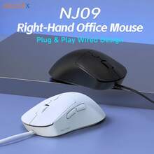AJAZZ NJ09 Wired Mouse, Silent Mouse, Right-Handed, Plug And Play, 4-Color Breathing Light, 4-Level Adjustable DPI Up To 3600, Gaming Mouse/Office Mouse - View 1
