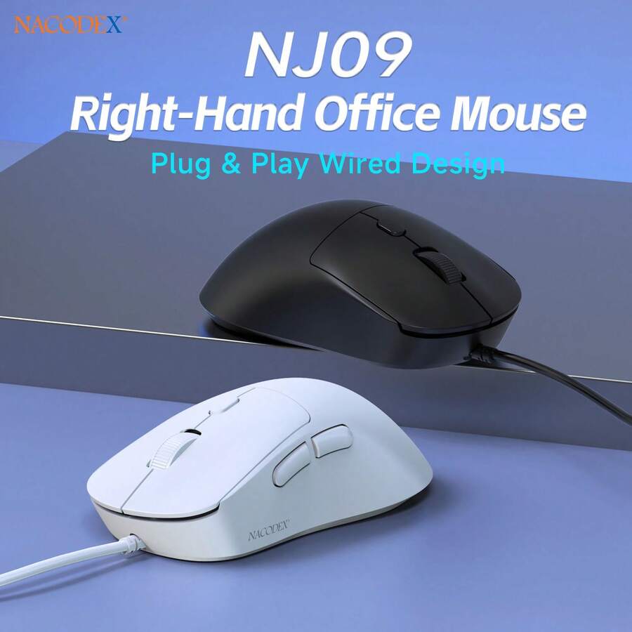 AJAZZ NJ09 Wired Mouse, Silent Mouse, Right-Handed, Plug And Play, 4-Color Breathing Light, 4-Level Adjustable DPI Up To 3600, Gaming Mouse/Office Mouse - View 1