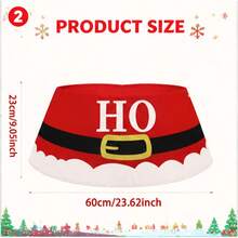 New Printed Christmas Tree Skirt, Christmas Tree Base, Christmas Decoration, Round Christmas Tree Skirt, Foldable Christmas Tree Decoration, Easy To Store - YH01 Belt Style - View 2