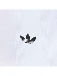 Adidas Originals Women's JACQUARD TEE Short Sleeve Knit Collarless T-Shirt TJV9647 - White - View 6
