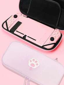 Cute Cat Paw Switch Storage Bag Switch/OLED Universal Pink Hard Shell Protective Case Girly Portable Game Console Storage Box - View 3