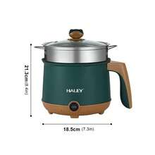 1 Pc Olla Eléctrica Multifuncional + Sartén Antiadherente 2 En 1 | Capacidad De 2.2 Litros / 300W-600W Ajustable | Ideal Para Hacer Sopas / Saltear / Uso Doméstico | Con Vaporera De Acero Inoxidable + Tapa De Vidrio | Calentamiento Uniforme | Cocina Rápida - Verde - Ver 3
