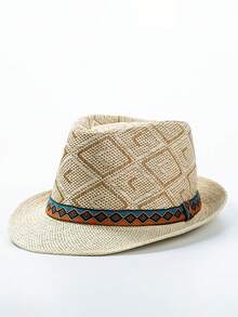 Men's Straw Hat, Summer Breathable Woven Hat, Multi-Functional Sun Protection, British Fashion Jazz Hat, British Gentleman Knight Hat - Straw Hat - View 9
