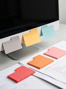 1 pieza Notas adhesivas de pestañas de índice de 6 unicolor, marcadores de página autoadhesivos reutilizables, adecuados para clasificación y marcado de cuadernos, agendas y diarios - Notas adhesivas de colores - Ver 6