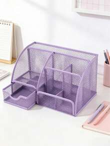 Office Desktop Organizer With Drawer And Pen Holder, Large Capacity Desktop Storage Solution, Suitable For Home And School, Essential Stationery Organizer For Students Back To School - A - View 10