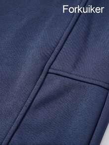 Celana Jogging Pria Mabuty Warna Navy dengan Potongan Lebar, Tali Serut, Jahitan Panel Longgar, dan Kantong Samping Dalam untuk Angkat Beban, Latihan di Gym & Olahraga. - Navy Blue - View 4