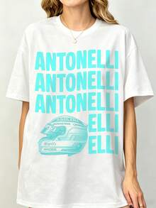 Kimis Antonellis F1 Racing Graphic Cotton T-Shirt,  Motorsport Unisex Fan Tee For Summer Autumn - 白色 - 查看 1