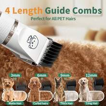 Professional Dog Grooming Kit, Quiet Hair Clippers Set For Dog, USB Rechargeable Cat Pets Cordless Dog Grooming Tools - Multicolor - View 6