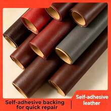 1 Self-Adhesive PVC Leather Repair Patch, Leather Repair Tape, DIY Suitable For Repairing Sofas, Chairs, Tables, Handbags, Shoes, And Motorcycle Seats - Dark Brown - View 9