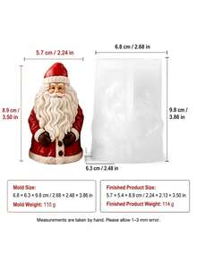 Resin Silicone Mold White Beard Santa Claus Silicone Candle Mold Creative Christmas Candle Making Tool, Perfect For Adding Warm Atmosphere To Holiday Parties And Gifts - Santa Claus Mold - View 8