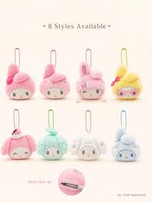 SANRIO 1件兒童毛絨娃娃，髮夾配件、帽子、圍巾、吊飾，生日禮物、情人節禮物、紀念品 - 彩色 - 查看 3