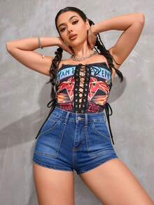 Women Denim Shorts - Zhonglan - View 4