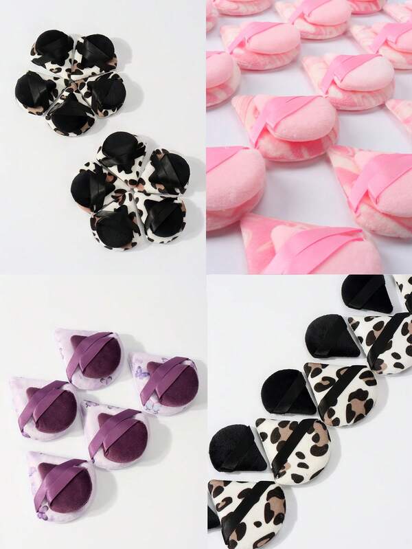 Printed Loose Powder Puff 10/20pcs, Dip The Loose Powder Puff Into Loose Powder And Gently Press Onto The Face To Achieve A Makeup Setting Effect. Use The Edge Or Pointed Part Of The Loose Powder Puff To Handle Detailed Areas Such As The Nose Wings And Eye Corners To Ensure An Even Makeup Look.