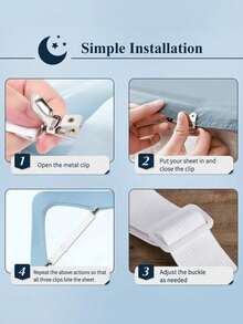 4pcs Triangular Bed Sheet Clips Set With Adjustable Elastic Rope And Durable Metal Buckle, Reusable Invisible Anti-Slip Straps For Securely Fixing Bed Sheets, Sofa Cushions, Headboards, Home Decor, Bedroom Decor, Room Decor, Essential Home Supplies, College Dorm Essentials, Black And White Dual Colors, All-Season Versatile, Practical Home Goods, Suitable As New Year Home Gift - Multicolor - View 4