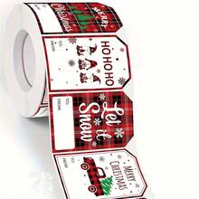 100/200/500 Sheets/1 Roll Christmas Gift Stickers Labels - Value Mixed Set With Various Holiday Messages And Designs, Self-Adhesive Easy To Apply, Suitable For Bulk Gift Wrapping, Christmas Party Preparation, DIY Craft Enthusiasts - Multicolor - View 2