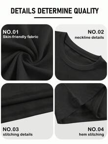 Camiseta Casual Divertida con Estampado Gráfico para Mujer, 100% Algodón, Estampado de Broma '¿De Qué Están Hechas Las Nubes, Papá?', Verano, Cuello Redondo, Manga Corta, Nueva Camiseta de V - Negro - Ver 4