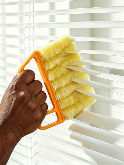 1/2pcs Handheld Car Door & Window Fan Double-Sided Cleaning Brush, Door & Window Fan Cleaning Brush, Blind Dusting Brush, Gap Cleaning Tool (Size=6.42 Inches*5.16 Inches), Door & Window Gap Cleaning Brush, Door Track Small Gap Cleaning Brush, Window Track, Window Frame, Window Slot, Kitchen Utensil Cleaning Tool. Garden Cleaning Tool, Door & Window Cleaning Tool, Household Items, Cleaning Supplies, Kitchen