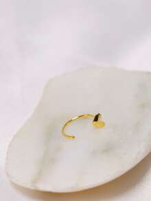1pc Sterling Silver Nose Ring Hoop Heart Shape Cartilage Helix Ear Piercing Nez Jewelry - Gold - View 6