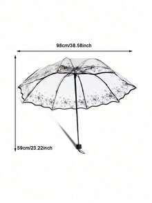 Manual Open Folding Umbrella, Waterproof Transparent Plastic Umbrella, Elegant Print - Lightweight & Compact, Suitable For Men And Women - A - View 11