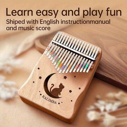 Kalimba de 17 teclas, piano de pulgar, adecuado para principiantes, piano de dedos para niñas, regalo de cumpleaños, instrumento musical popular