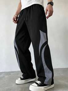 Men's Autumn Outdoor Casual Sports Long Pants, Fashionable Minimalist Daily Commute Sports Pants - Black - View 3