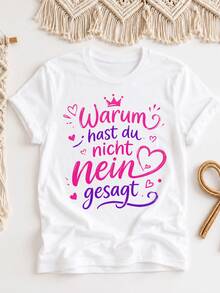 4 Retro-T-Shirts im Y2K-Stil für Damen und Herren – Locker geschnittenes T-Shirt mit dem Aufdruck "Warum hast du nicht Nein gesagt?", Thermotransferdruck, Streetwear der 2000er. - Weiss - Übersicht 1