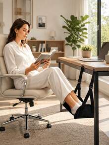 Adjustable Hanging Foot Hammock For Office | Back To School & Dorm Life Essential | Ergonomic Design To Relieve Back And Leg Pressure From Prolonged Sitting | Portable Under-Desk Footrest, Comfortable For Studying, Working, Napping, Lunch Breaks And Travel | Practical Accessory To Improve Posture And Relax Mind And Body - Multicolor - View 2