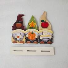 1pc 2D Flat Printed Rustic Autumn Wooden Tabletop Decor - Harvest Sign With Pumpkin, Turkey, Wheat And Autumn Leaves, Suitable For Farmhouse Thanksgiving, Kitchen Or Party Decoration, Autumn Tabletop Decor | Rustic Farmhouse Style | Decorative Ornament - A - View 5