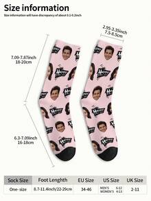 1 Pair Customized Face Pattern Socks, Personalized Photo Socks, Custom Printed Socks, Funny Face Socks, Custom Pattern Socks, Print Any Face Pattern On Socks, Anniversary Gift, Valentine's Day Gift, Unique Birthday Gift, Personalized Collectible - Multicolor - View 7