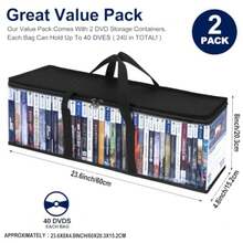 CCidea Bolsas de almacenamiento para CD, 2 unidades, soportes para DVD, discos de vinilo, bolsa de transporte con asas, organizador de almacenamiento multimedia para DVD/CD/videojuegos, Blu Ray Disc - Multicolor - Ver 5