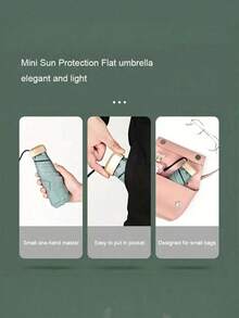 19cm/7.5 Inch Mini Folding Umbrella, Women's Portable Outdoor Sun Umbrella, UV Protection Sun Umbrella With Storage Bag, Travel Summer Sun Protection, Windproof And Waterproof - Multicolor - View 4