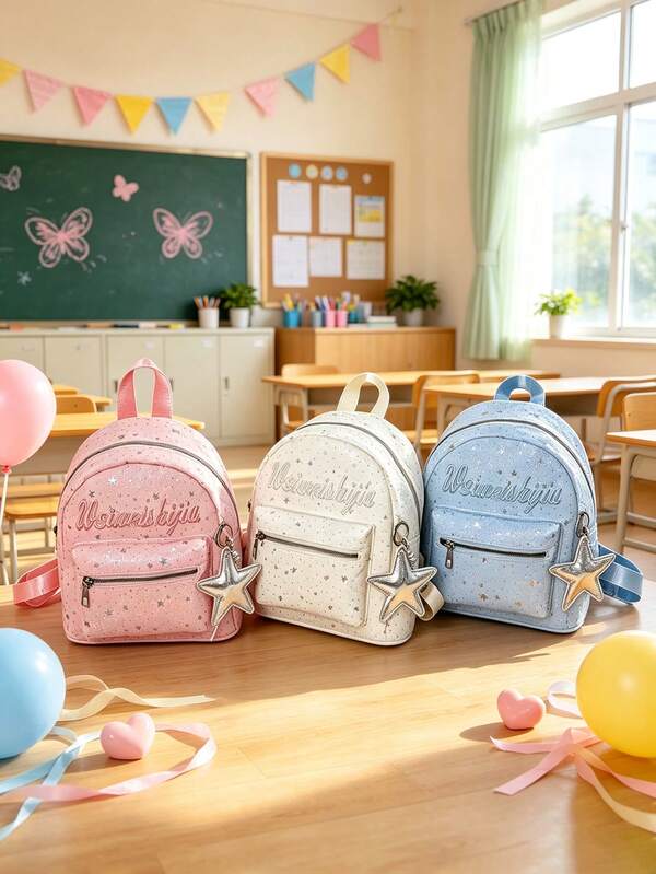 Ransel mini bermotif bintang yang stylish ini memiliki desain unik ala mahasiswa, sangat cocok untuk penggunaan sehari-hari dan merupakan hadiah ideal untuk remaja.