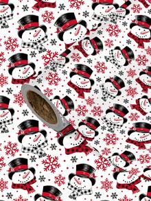 1 Roll Of Christmas Gift Wrapping Paper, Snowman-Themed Design;Perfect For Christmas Gift Wrapping,Holiday Party Decor,Home Festive Decoration,DIY Craft,Festive Favour Wrapping Dimensions: 43 Cm X 300 Cm. - A - View 1