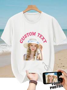 Customizable Neutral T-Shirt - Personalized Design Summer - White - View 1