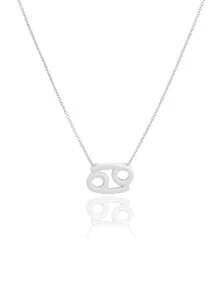 1pc Zodiac Sign Symbol Pendant Clavicle Chain Necklace With Constellation Card, Birthday Gift - Silver - View 3