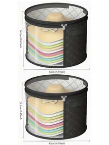 1 pièce Seau de rangement pour chapeau rond, sac de rangement pour chapeau transparent pliable avec fermeture éclair anti-poussière, portable unisexe, convient aux chapeaux à larges bords et aux chapeaux de cowboy, boîte de rangement pour chapeau, porte-chapeau, rangement de placard, boîte de rangement pour chapeau - Multicolore - Voir 11
