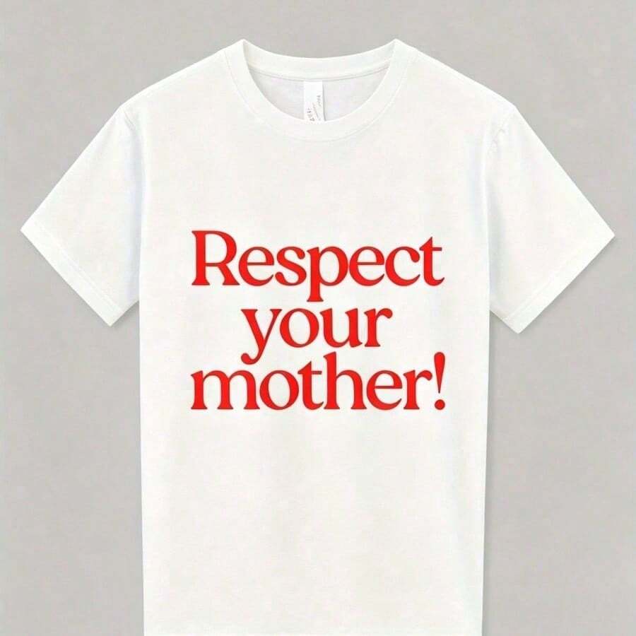 100% Cotton Printed Casual T-Shirt, 'Respect Your Mother' T-Shirt, 'Mother Earth' T-Shirt, Estéti T-Shirts, Summer Top For Women, Summer T-Shirt, Blou - White 1 - View 1