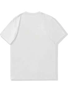 American-Style Men's T-Shirt With English Print, Suitable For Outdoor Activities - 白色 - 查看 5